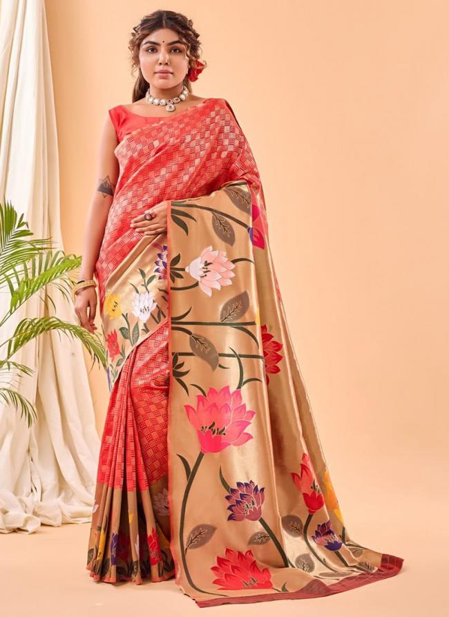 Paithani Silk Dark Pink Festival Wear Weaving Saree